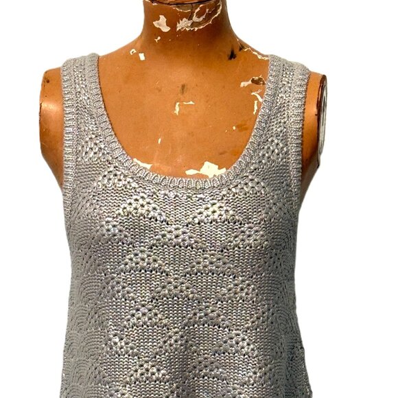 Anthropologie Womens Moth Sana Foiled Sweater Knit Tank Small Sleeveless - Picture 3 of 10